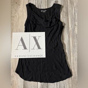 A/X Armani Exchange Black Tapered Sleeveless Women’s Top Scooped Neck - M